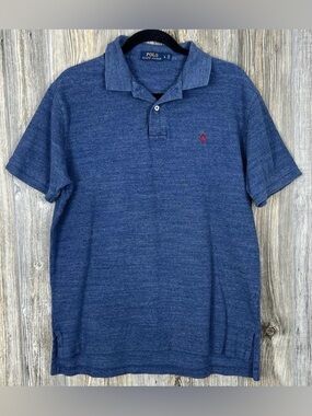 Polo Ralph Lauren Men's Classic Fit polo shirt in a blue heather with red pony L